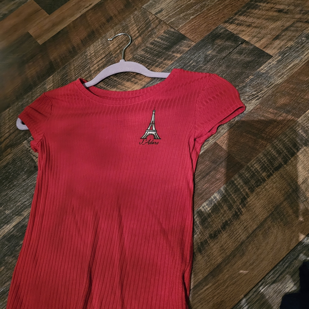 Justice Red Eiffel Tower Kids Top